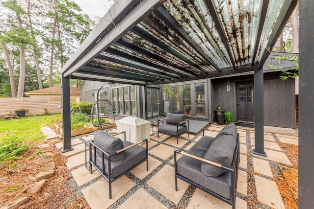 view of patio / terrace with an outdoor living space