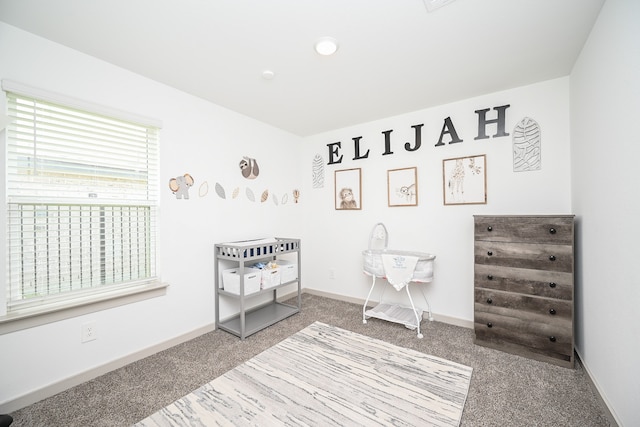 bedroom featuring carpet