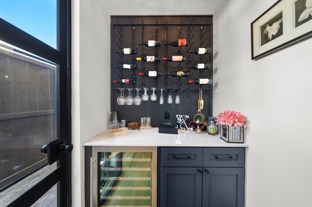 bar featuring wine cooler