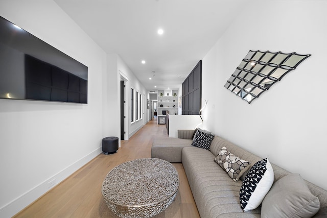 living room featuring light hardwood / wood-style floors