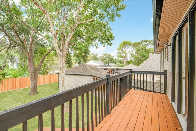 deck with a lawn