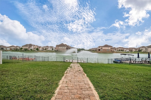 view of yard featuring a water view