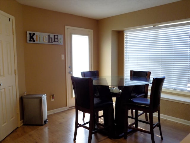 dining area featuring light hardwood / wood-style floors