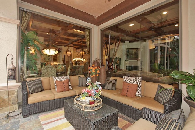 23 Villeroy Way, The Woodlands, TX 77382 - view of patio / terrace featuring an outdoor hangout area
