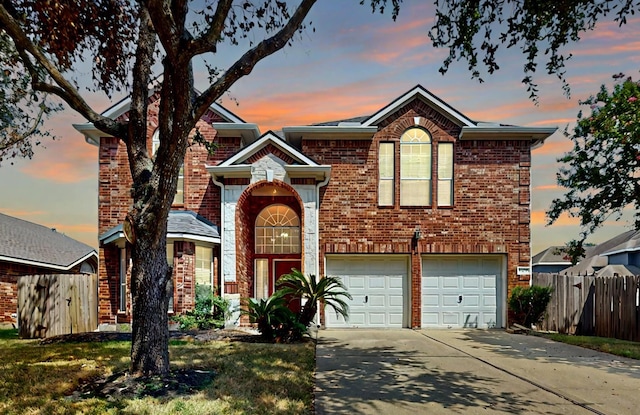 view of property with a garage