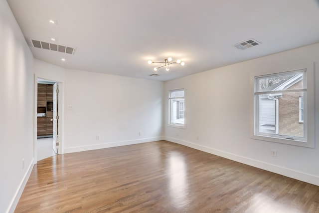 empty room featuring light hardwood / wood-style flooring