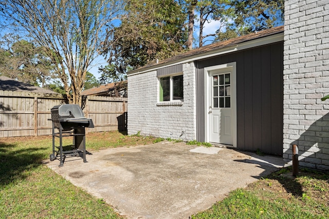 view of patio / terrace featuring grilling area