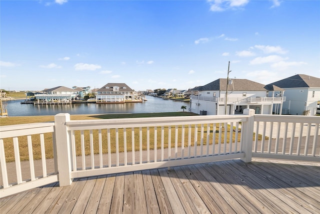 1286 Lagoon Dr, Crystal Beach, TX 77650 - deck with a water view, a residential view, and a yard