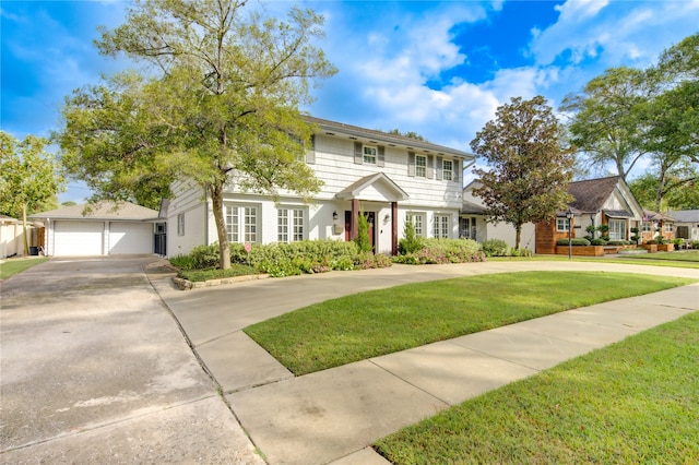 view of front facade with a front yard