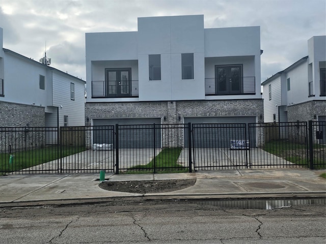 contemporary home featuring a garage