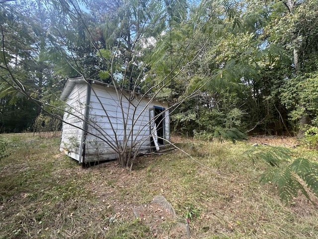 exterior space with a storage unit