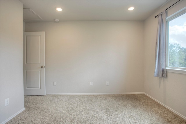 4 Big Lake Cir, Huntsville, TX 77320 - carpeted spare room with attic access, baseboards, and recessed lighting