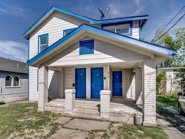 view of front of home featuring covered porch