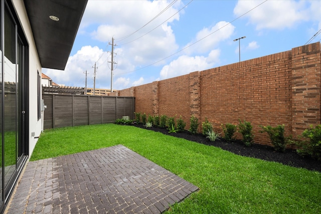 view of yard featuring a patio