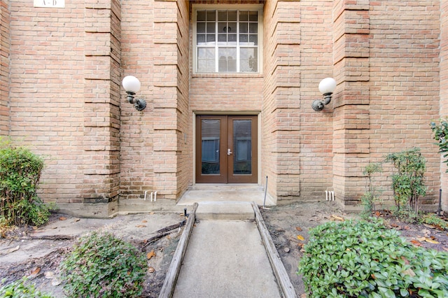 doorway to property with french doors