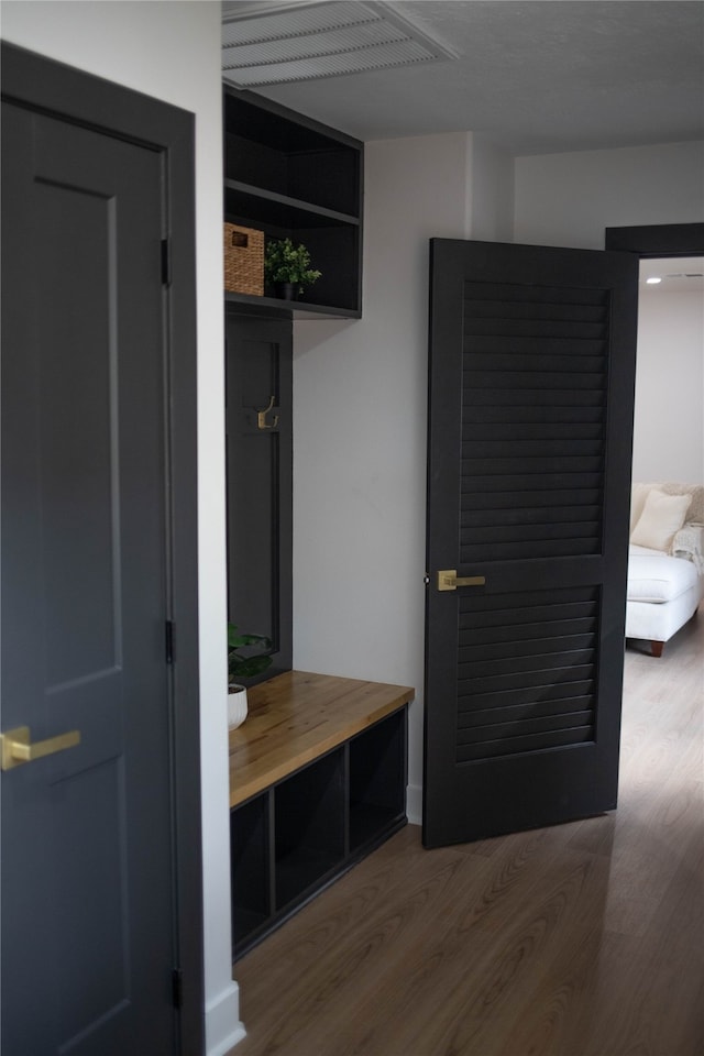 mudroom featuring hardwood / wood-style flooring