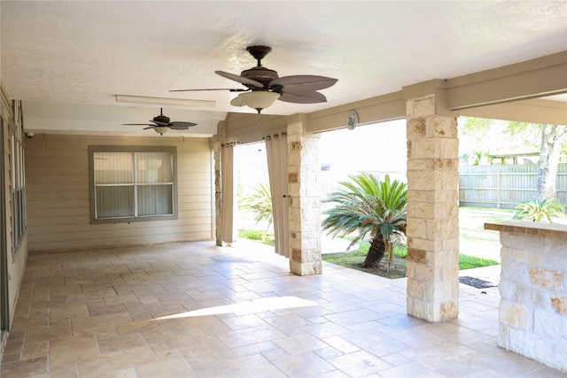 view of patio / terrace with ceiling fan