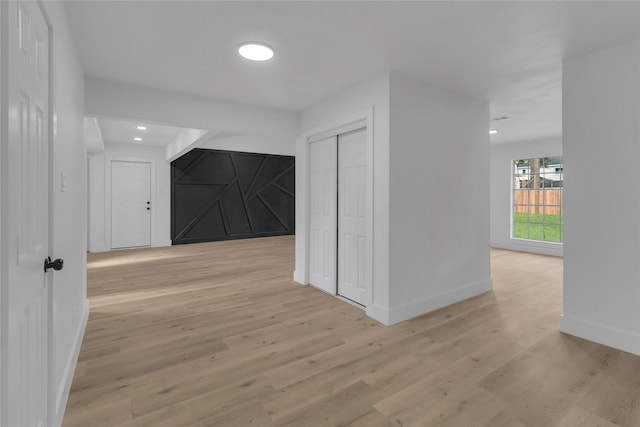 hall featuring light hardwood / wood-style floors