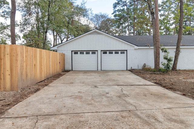 view of garage