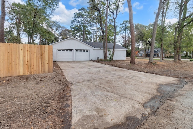 view of garage