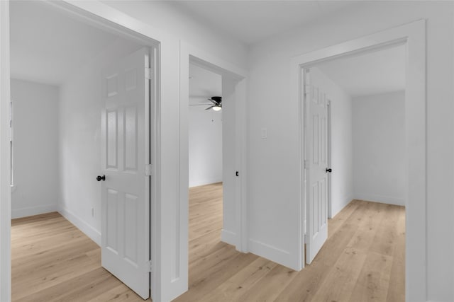 hallway featuring light wood-type flooring