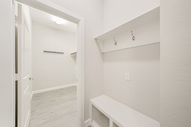 mudroom featuring light wood-type flooring