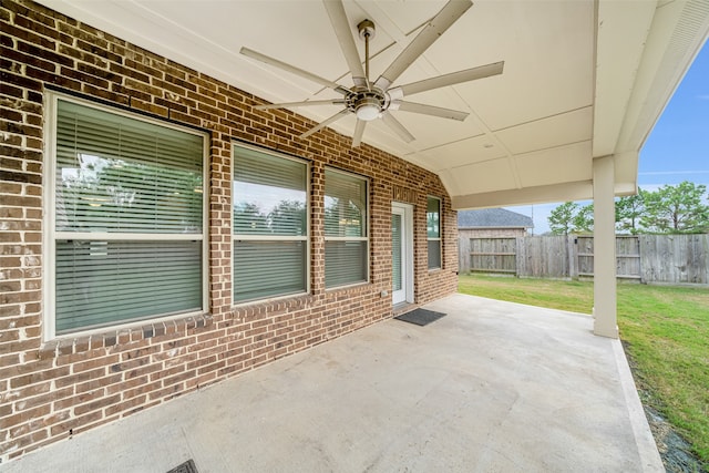 view of patio / terrace with ceiling fan