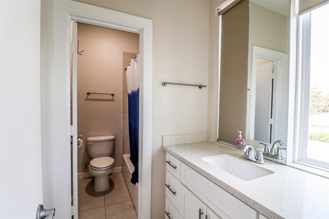4508 Clover St, Houston, TX 77051 - full bathroom featuring vanity, toilet, and tile patterned flooring