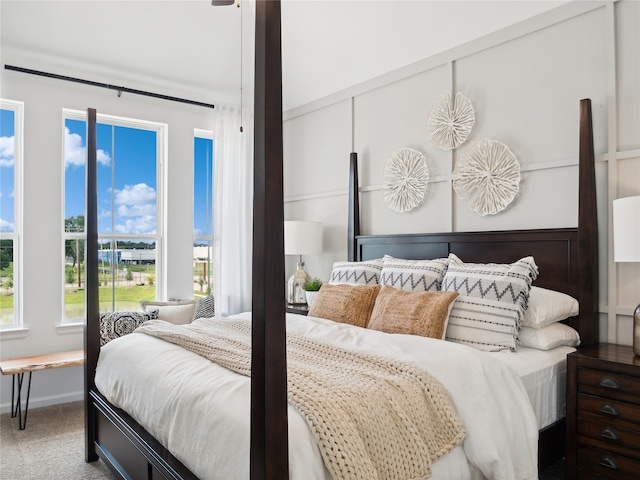 bedroom with carpet floors