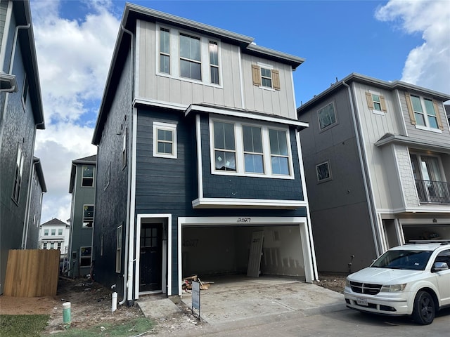 view of property with a garage