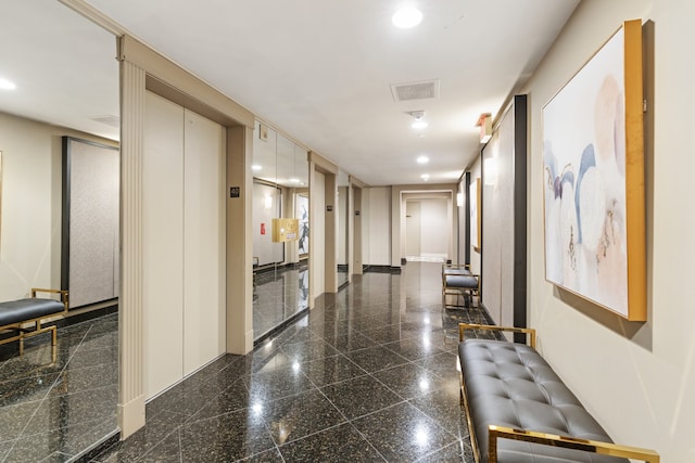 hallway with radiator heating unit