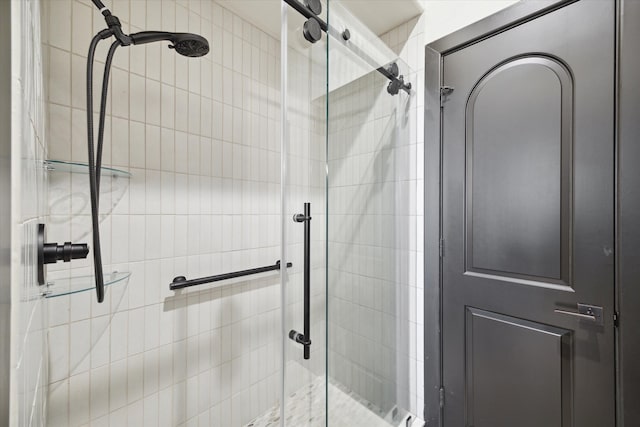 bathroom featuring walk in shower