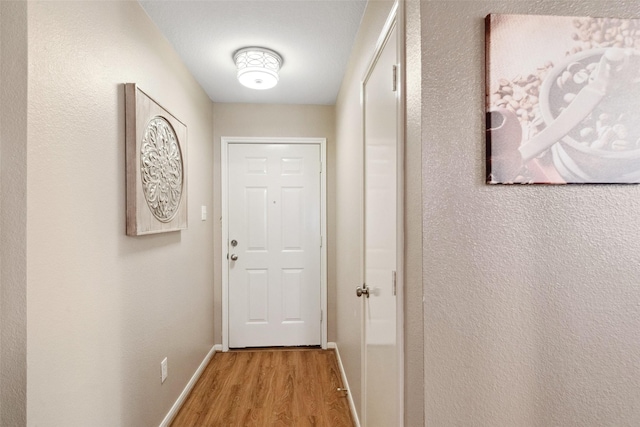 entryway with light wood-type flooring