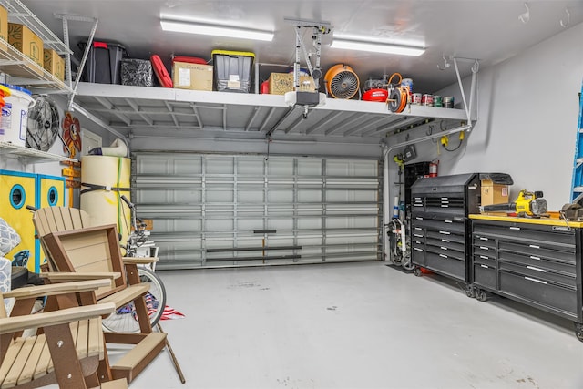 view of garage