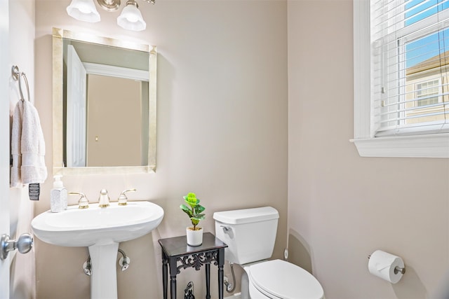 bathroom featuring toilet and plenty of natural light