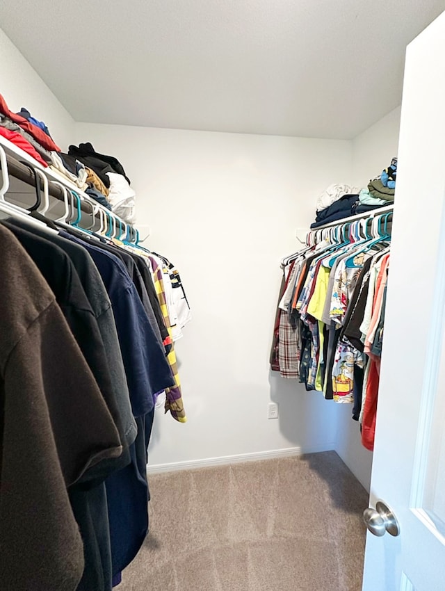 spacious closet with carpet floors