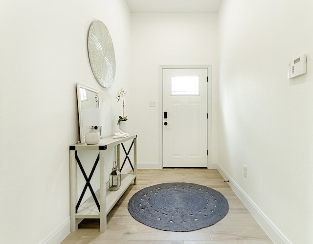 foyer featuring light wood-type flooring