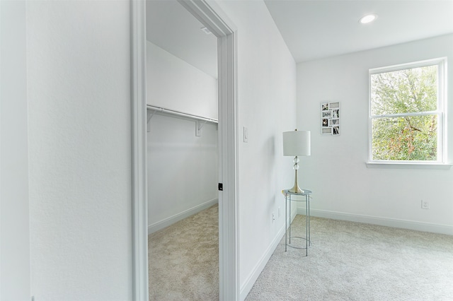 bathroom with lofted ceiling