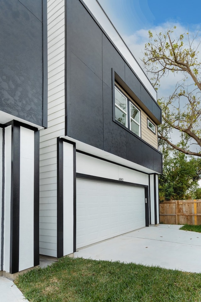 view of garage