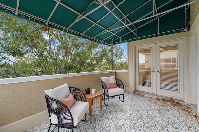 sunroom with french doors