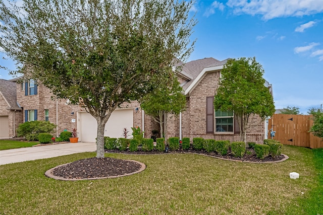 view of property hidden behind natural elements with a front yard