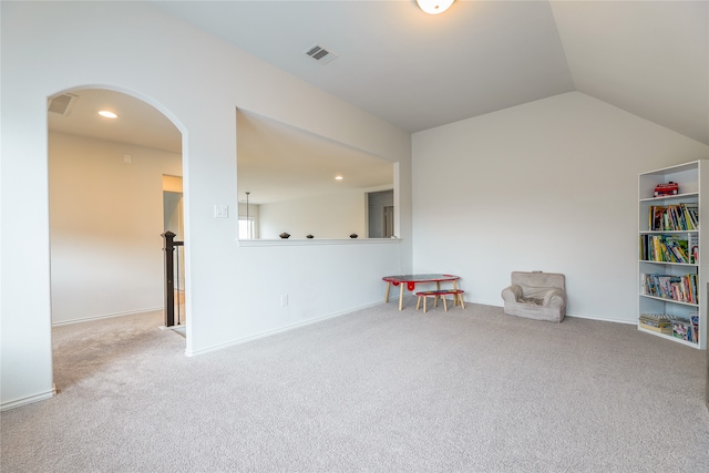 interior space with lofted ceiling