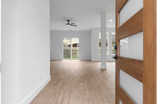 interior space with light wood-type flooring