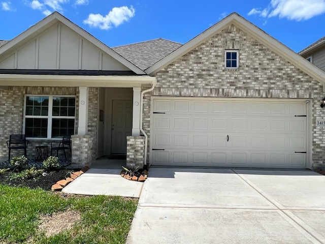 view of front of house featuring a garage and a porch