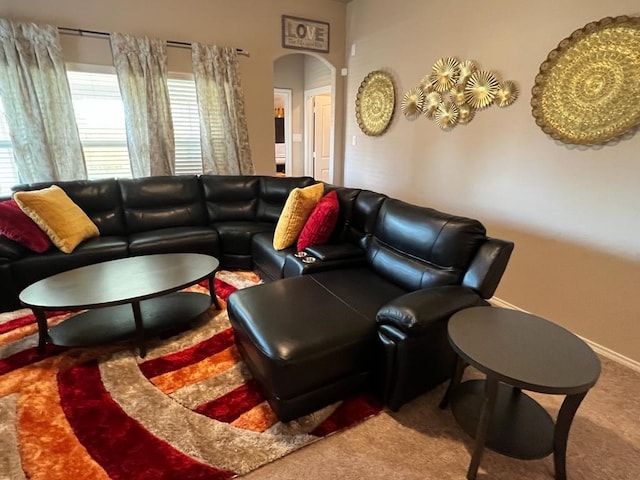 view of carpeted living room