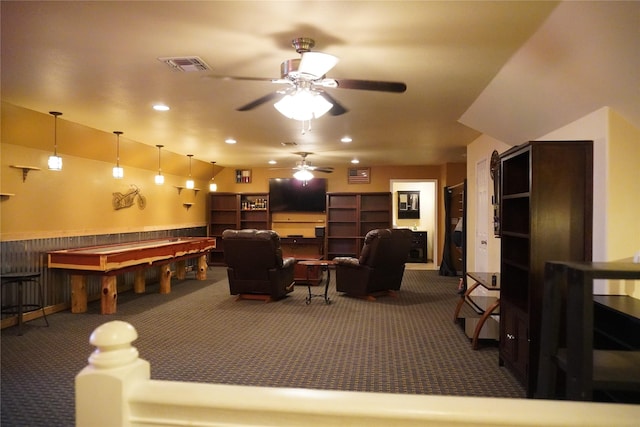 6016 Fm 2720, Maxwell, TX 78656 - rec room with carpet floors and a ceiling fan