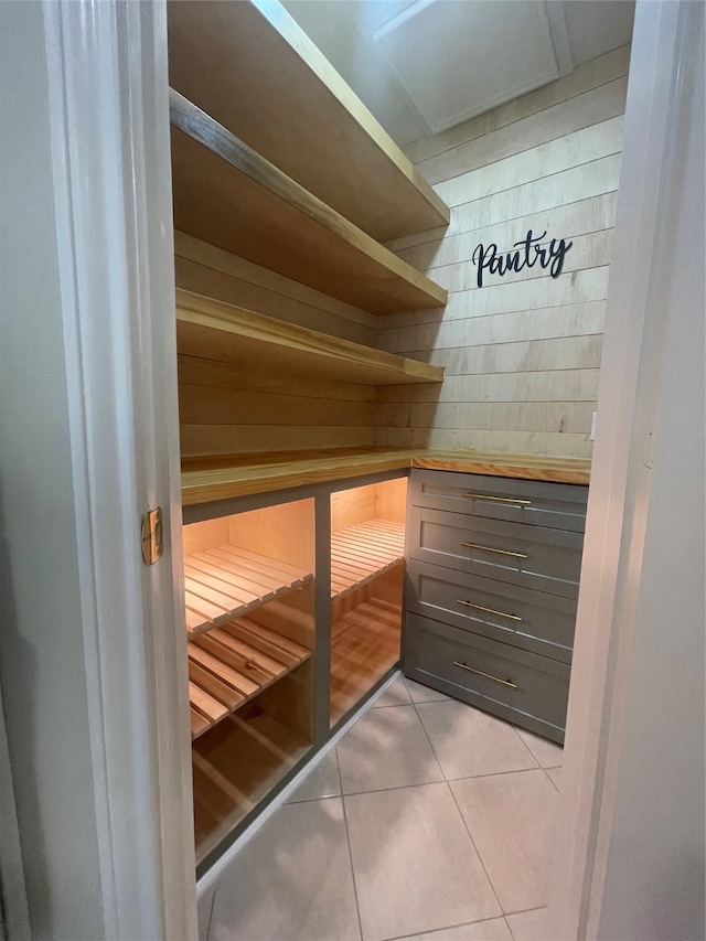 view of sauna / steam room featuring tile patterned floors