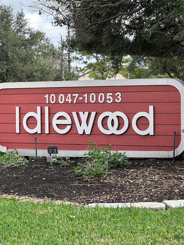 view of community sign