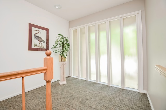 hallway featuring carpet