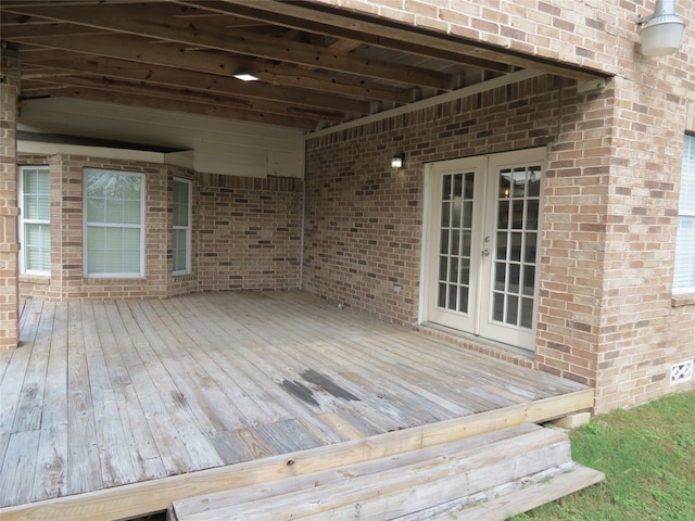 deck with french doors